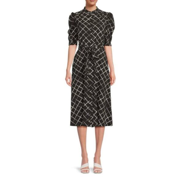 Dkny Dresses & Skirts - DKNY NWT Button Front Puff Sleeve Belted Midi Dress Size 8